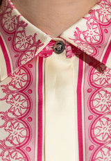 Versace Underwater Barocco Print Silk Shirt Pink 1001360 1A15277 5K660