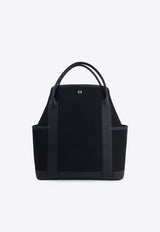 Garden Party Pockets in Vertical Noir Toile Militaire Canvas with Palladium hardware