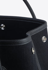 Garden Party Pockets in Vertical Noir Toile Militaire Canvas with Palladium hardware