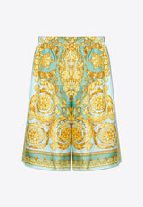 Versace Barocco Print Silk Shorts Multicolor 1002476 1A13557 5GA10