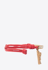 Versace Drawstring Bracelet with Logo Charm Red 1002583 1A01878 6R150