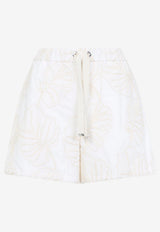 Floral Embroidered Mini Shorts