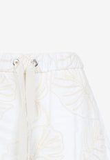 Floral Embroidered Mini Shorts