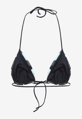 Occhi-Print Triangle Bikini Top