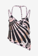 Stella Print Silk Asymmetric Top