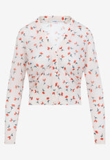 Floral Print Cropped Cardigan