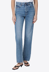 Washed Straight-Leg Jeans
