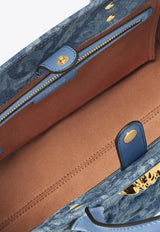 Versace Small La Medusa Barocco Jacquard Denim Tote Bag Blue 1005861 1A15309 1UJ1V