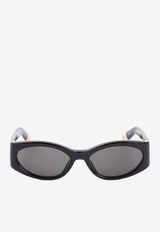 نظارة شمسية من الأسيتات بإطار بيضاوي