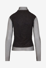Gerarda Crystal Mesh Top