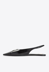 Babylone Calf Leather Slingback Flats