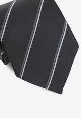 Diagonal Striped Silk Tie
