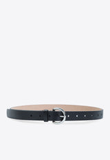 Round Buckle Calf Leather Belt
