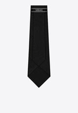 Versace Silk Jacquard Tie Black