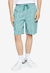 Versace Barocco Jacquard Denim Shorts Blue 1008187 1A15031 1D910