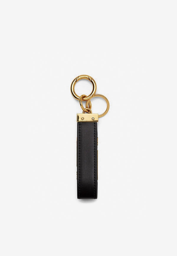 Versace Greca Goddess Keychain in Calf Leather Black 1008834 1A05134 1B00V