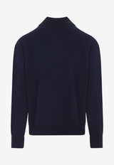 Long-Sleeved Cashmere Polo T-shirt