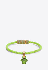 Versace Medusa Crystal Braided Bracelet Green 1009216 1A05169 1GF1V