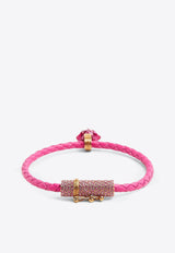 Versace Medusa Crystal Braided Bracelet Pink 1009216 1A05169 1PK3V