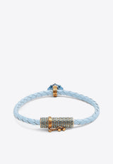 Versace Medusa Crystal Braided Bracelet Light Blue 1009216 1A05169 1V95V