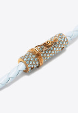 Versace Medusa Braided Leather Necklace Light Blue 1009217 1A05169 1V95V
