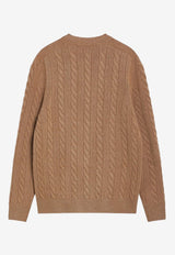 The Row Loneke Cable Knit Wool Cardigan Brown 10092Y961/R_THERO-FWN