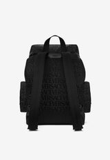 Versace All-over Logo Jacquard Backpack Black 1009693 1A07040 1B00E