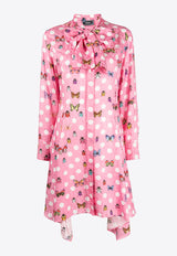 Versace Butterflies and Ladybugs Mini dress Pink 1011238 1A08211 5P020