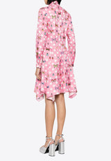 Versace Butterflies and Ladybugs Mini dress Pink 1011238 1A08211 5P020