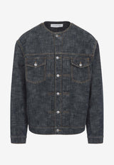 Collarless Denim Jacket