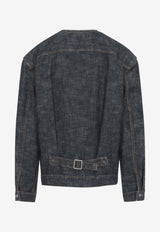 Collarless Denim Jacket