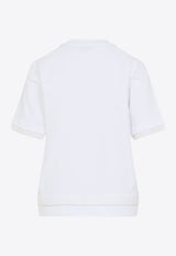 Metallic-Trimmed Crewneck T-shirt