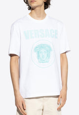 Versace Medusa Rock Print Crewneck T-shirt White 1013302 1A15083 1W000