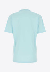 Versace Logo Embroidery Short-Sleeved T-shirt 1013600 1A10135 1VD50 Blue