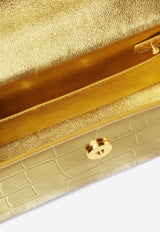 Versace Small Medusa 95 Croc-Embossed Leather Top Handle Bag Gold 1013824 1A10014 1X00V