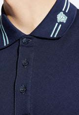 Versace Medusa Embroidered Polo T-shirt Blue 1013906 1A13463 1UI20
