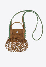 Longchamp XS Le Pliage Mesh Top Handle Bag Brown 10139HGW/R_LONG-004