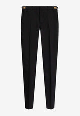 Versace Tapered Wool Pants Black 1014057 1A07454 1B000