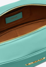Versace Logo Tag Leather Shoulder Bag Turquoise 1015792 1A13171 1GO5V