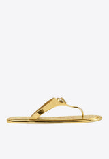 Versace Alia Metallic Flat Sandals Gold 1016248 1A14478 1X00V