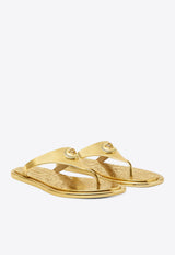 Versace Alia Metallic Flat Sandals Gold 1016248 1A14478 1X00V