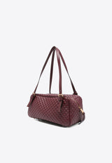 Versace Logo Tag Quilted Leather Shoulder Bag Bordeaux 1016428 1A14789 1RC3V