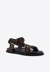 Fendi Feel FF Logo Satin Sandals Brown 8X8291AE7S_F0R7V_TABACCO NERO_31986333