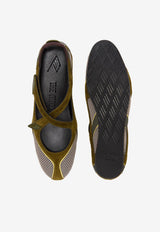 The Attico Floor 1 Mesh Ballet Flats Green 251WSH00871MIX062AA828_Military Green_30009562