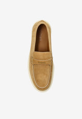 Logo Suede Loafers