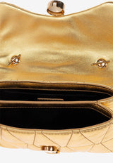 Mini Kleio Metallic Quilted Crossbody Bag
