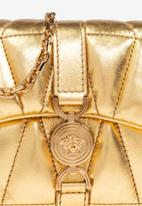Mini Kleio Metallic Quilted Crossbody Bag
