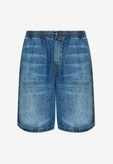 Medusa Biggie Faded Denim Shorts