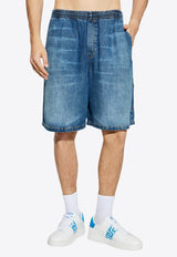 Medusa Biggie Faded Denim Shorts