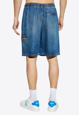 Medusa Biggie Faded Denim Shorts